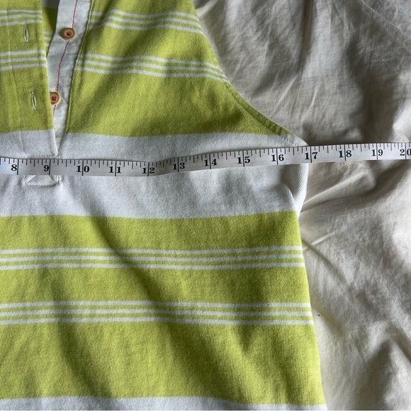 Maeve By Anthropologie Vintage Small Green and White Striped Polo Shirt - Picture 5 of 7